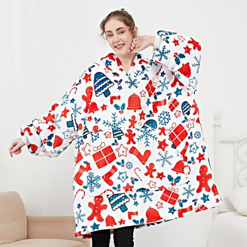 Women's Hooded Lazy Blanket Wearable Hoddie