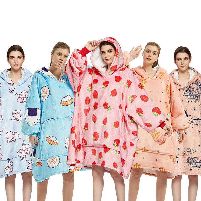 Ovesized Wearable Cozy Blanket Hoodie Winter