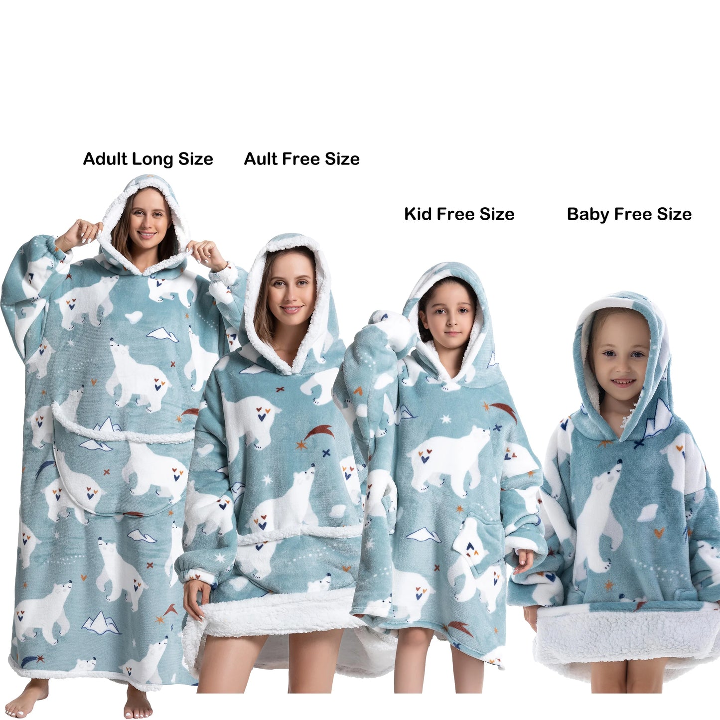 Oversized Wearable Blanket Hoodie - Family pack