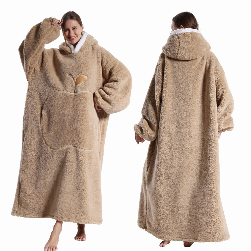 Apple Design Wearable Blanket Hoodies - Unisex