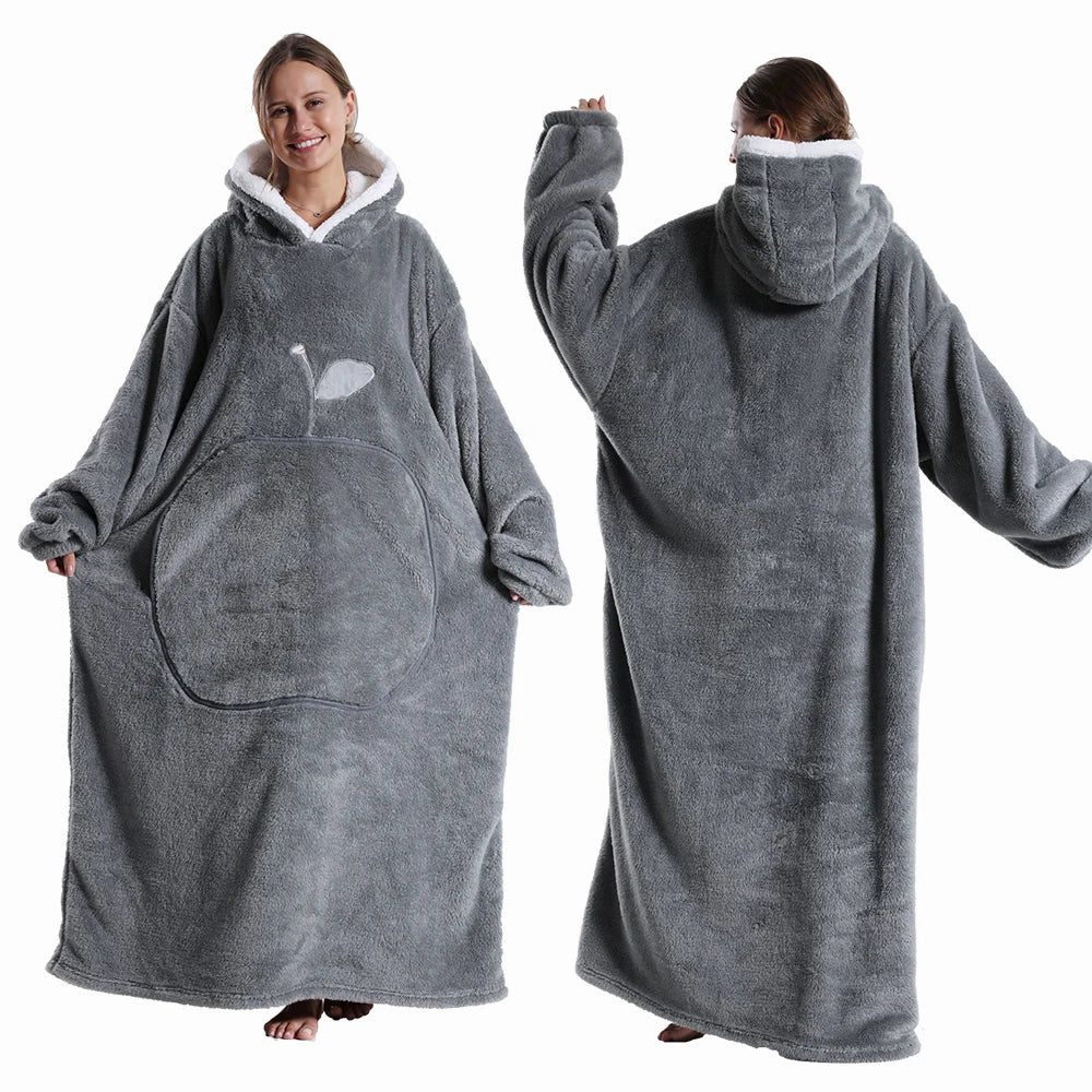 Apple Design Wearable Blanket Hoodies - Unisex