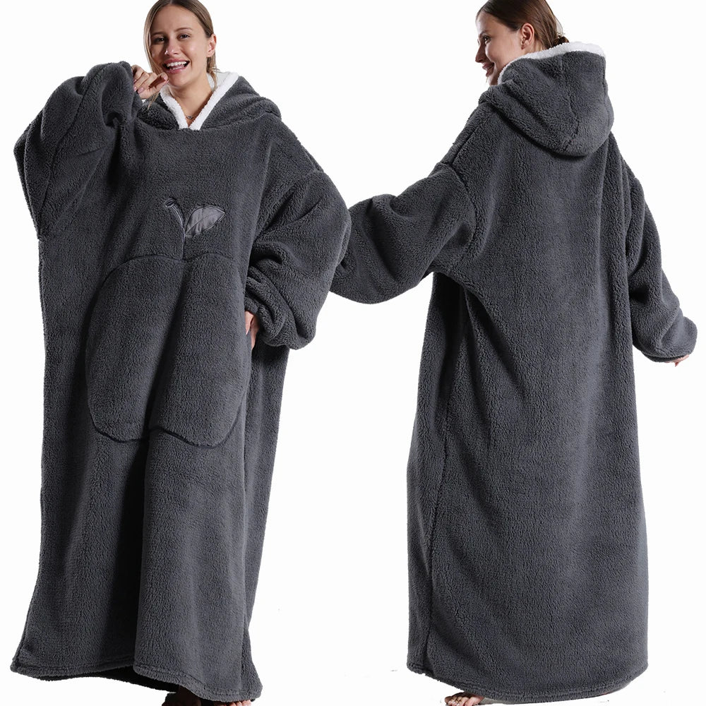 Apple Design Wearable Blanket Hoodies - Unisex