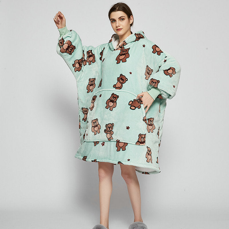 Ovesized Wearable Cozy Blanket Hoodie Winter