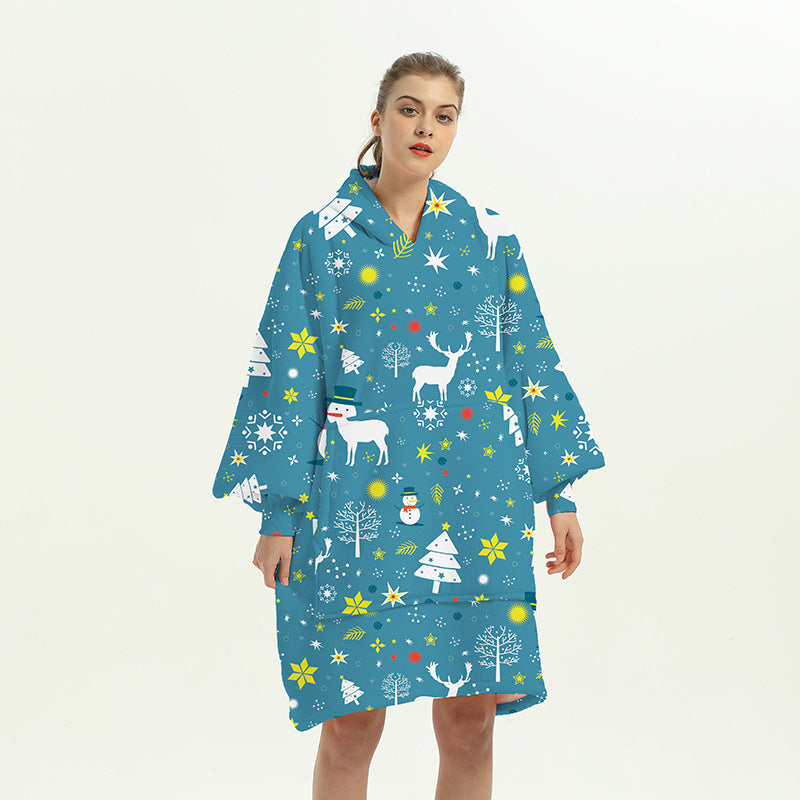 Women's Hooded Lazy Blanket Wearable Hoddie