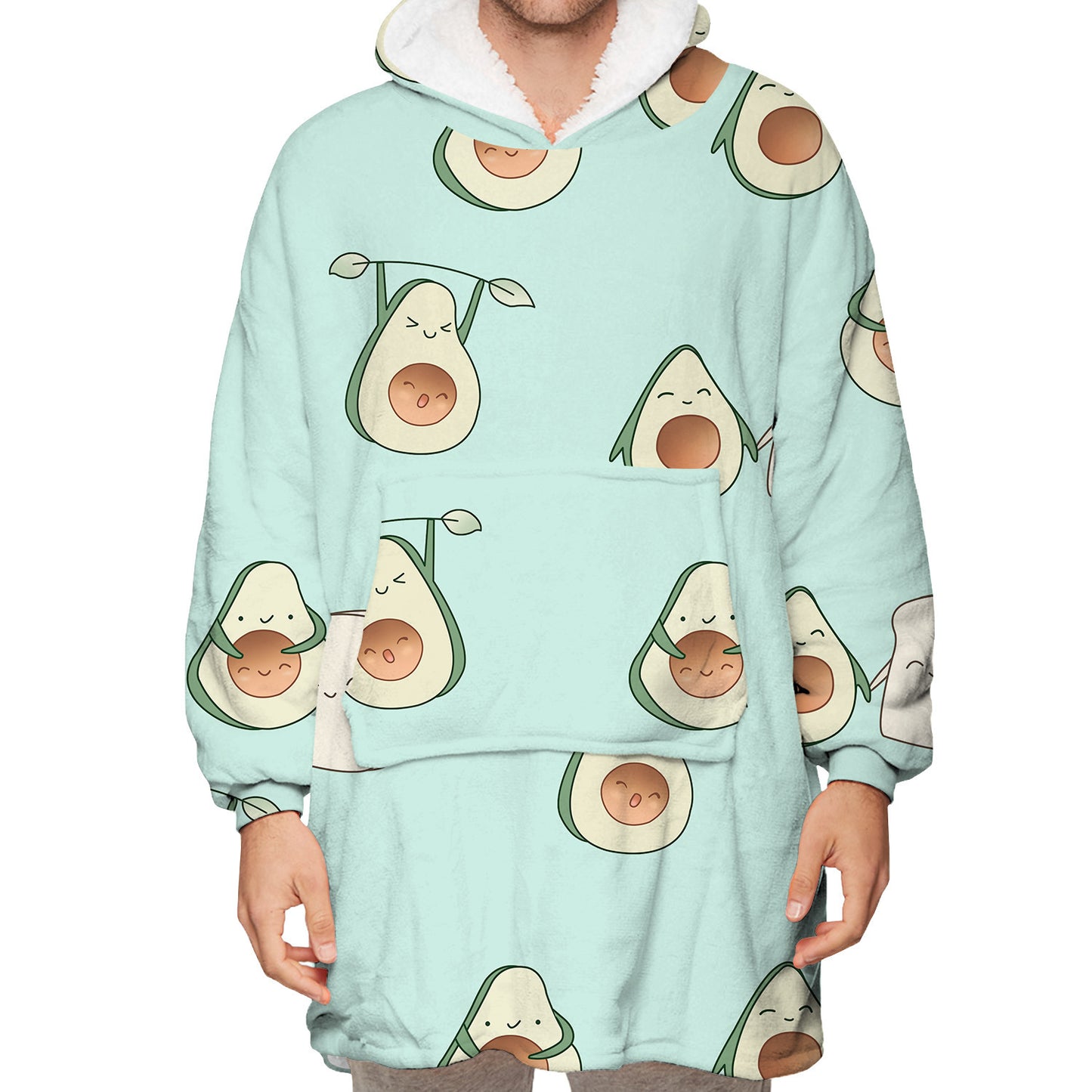 Warm Versatile wearable blanket Couple Hoddie