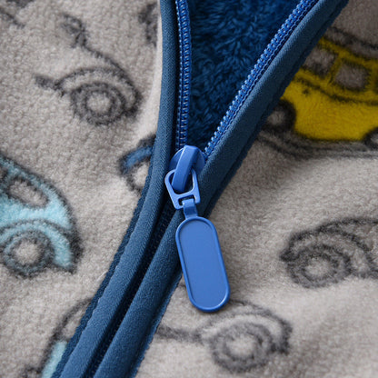 Printed Polar Fleece Cartoon Boy Jacket Unisex