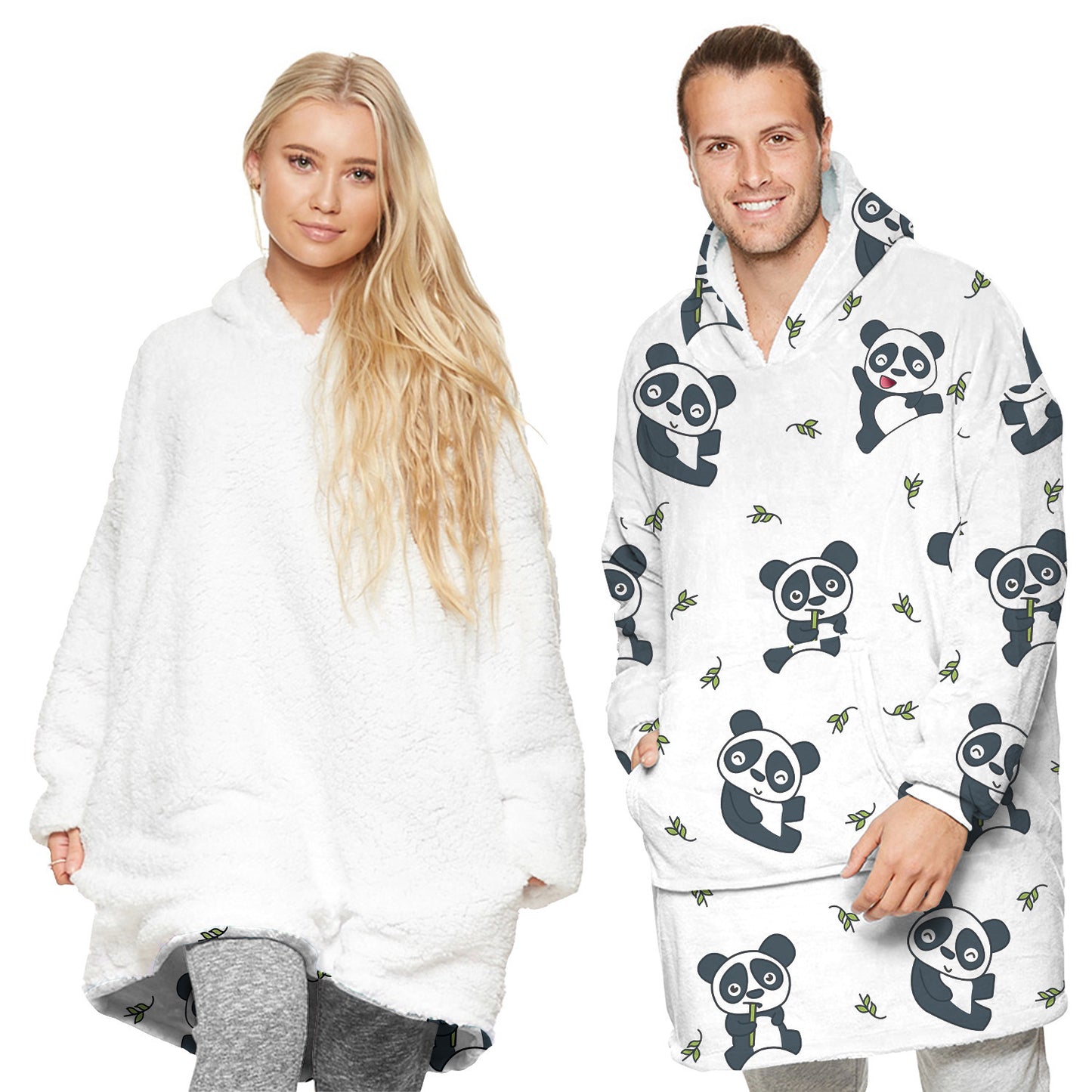 Warm Versatile wearable blanket Couple Hoddie