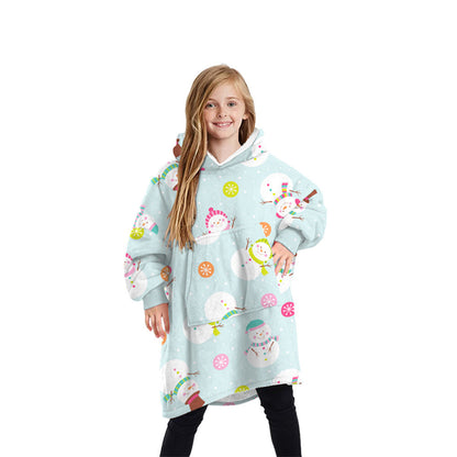 One-Size Flocking Cotton Fleece Wearable Blanket Home Service