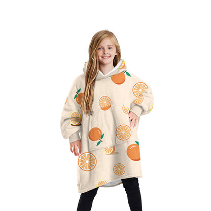 One-Size Flocking Cotton Fleece Wearable Blanket Home Service
