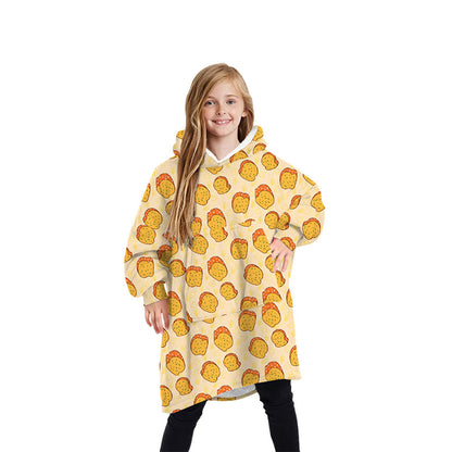 One-Size Flocking Cotton Fleece Wearable Blanket Home Service