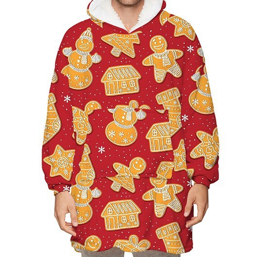 One-Size Flocking Cotton Fleece Wearable Blanket Home Service