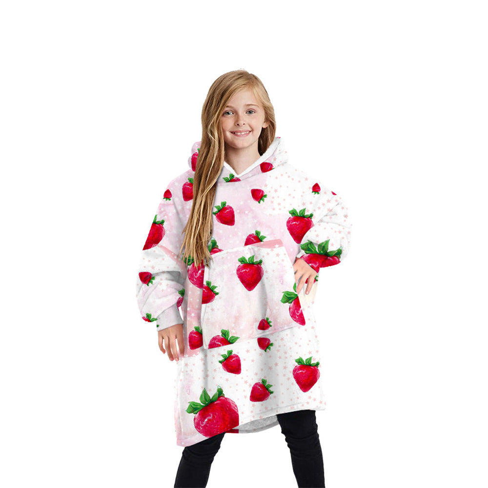 One-Size Flocking Cotton Fleece Wearable Blanket Home Service