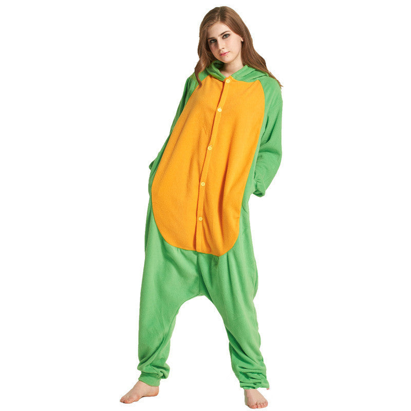 Turtle Style Green Orange One Piece Pajamas