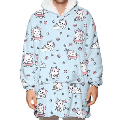 Warm Versatile wearable blanket Couple Hoddie