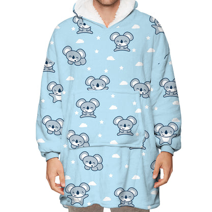 Warm Versatile wearable blanket Couple Hoddie
