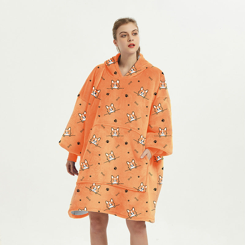 Women's Hooded Lazy Blanket Wearable Hoddie