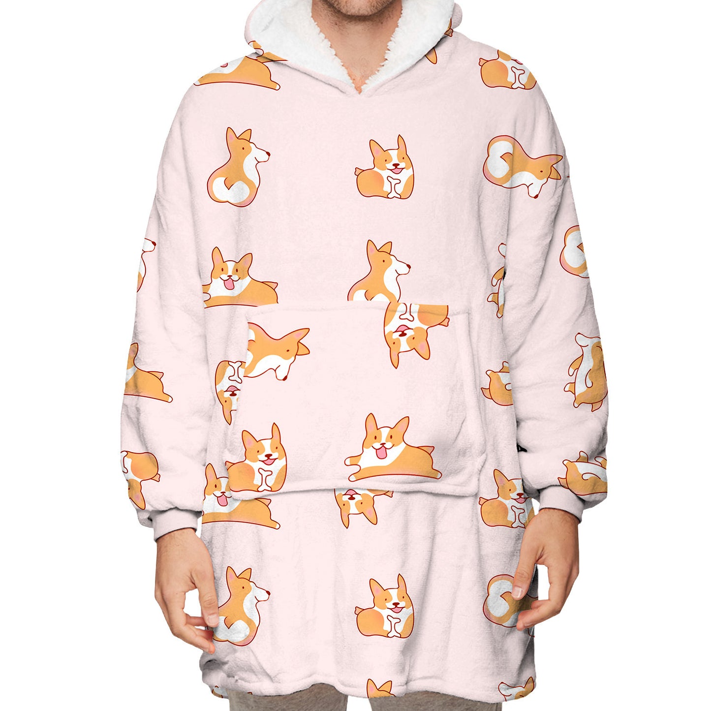 Warm Versatile wearable blanket Couple Hoddie