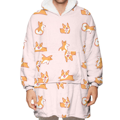 Warm Versatile wearable blanket Couple Hoddie