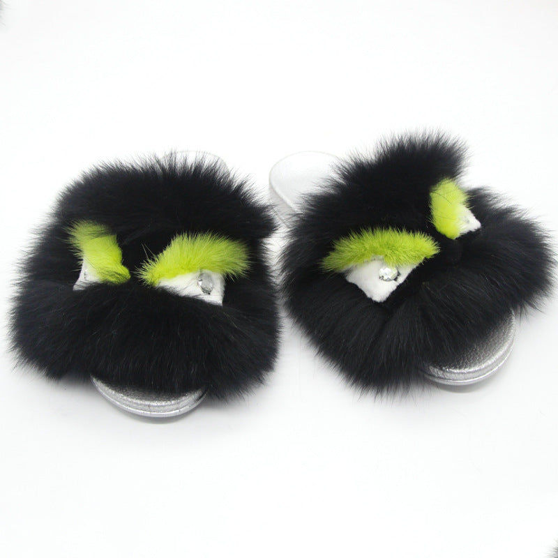 Fox hair Women's Designer slippers