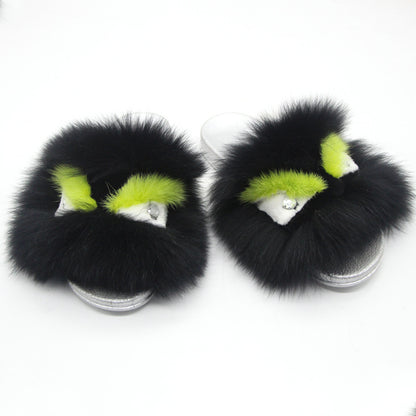 Fox hair Women's Designer slippers