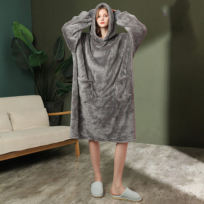 Plain Color Oversized Wearable Blanket Unisex