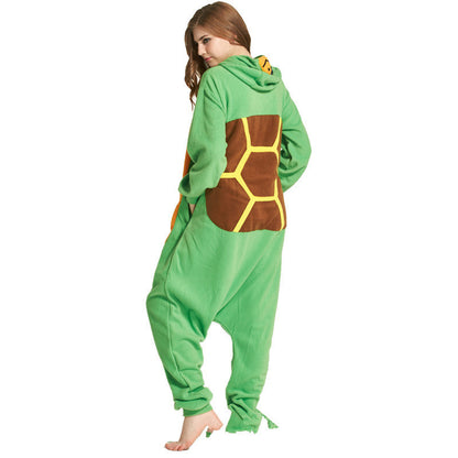 Turtle Style Green Orange One Piece Pajamas