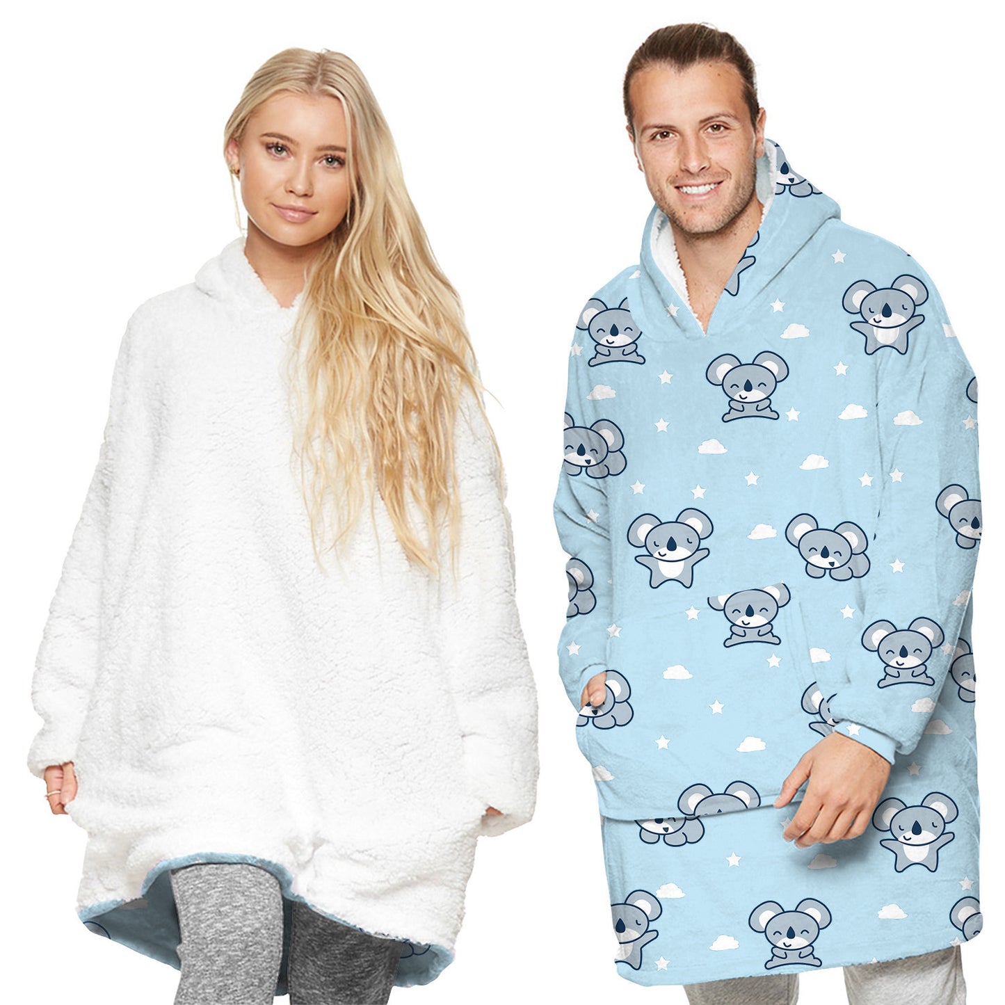 Warm Versatile wearable blanket Couple Hoddie