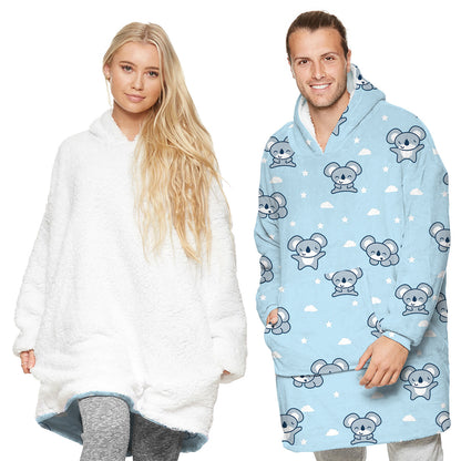 Warm Versatile wearable blanket Couple Hoddie
