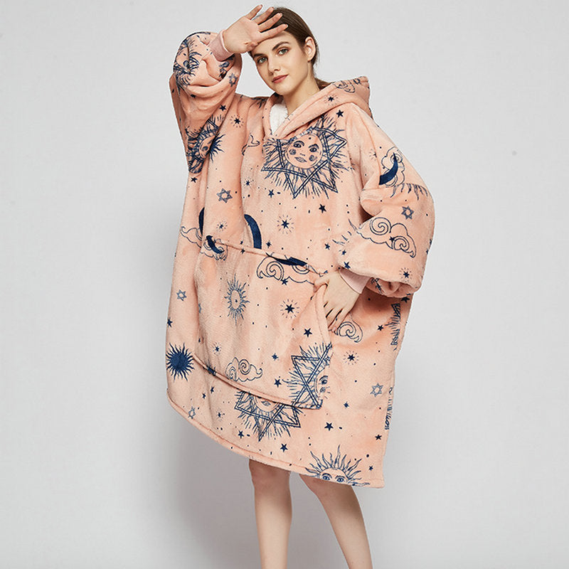 Ovesized Wearable Cozy Blanket Hoodie Winter