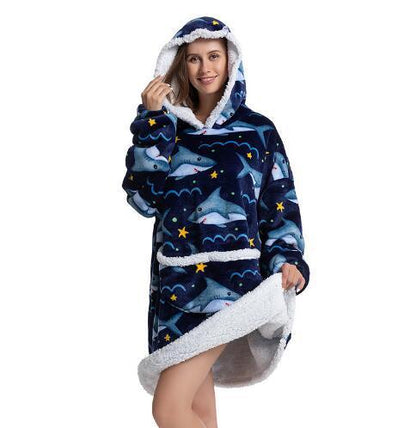 Hooded Pajamas TV Blankets Outdoor Warm Clothing