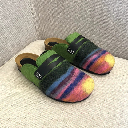 Color Matching Designer Toe Cap Clog