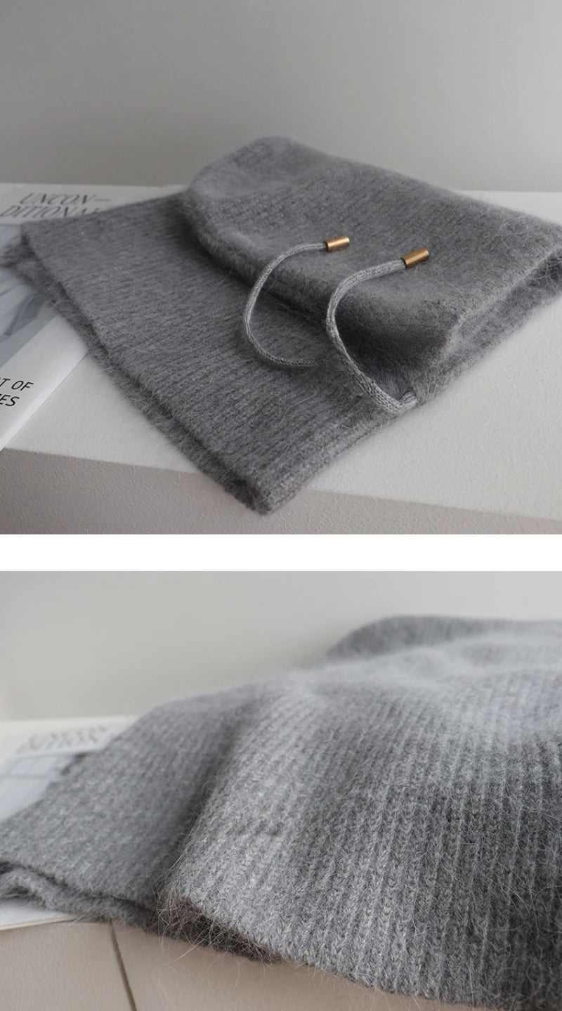 SNUGWEAR Rabbit Fur Knitted Scarf