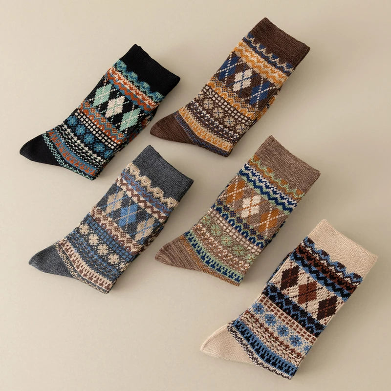 Men's Colorful Pattern Crew Socks