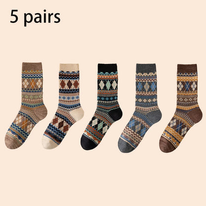 Men's Colorful Pattern Crew Socks