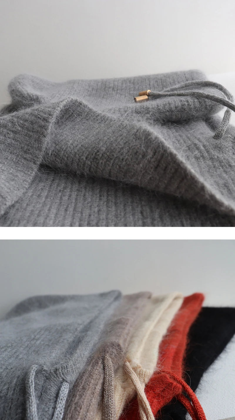 SNUGWEAR Rabbit Fur Knitted Scarf