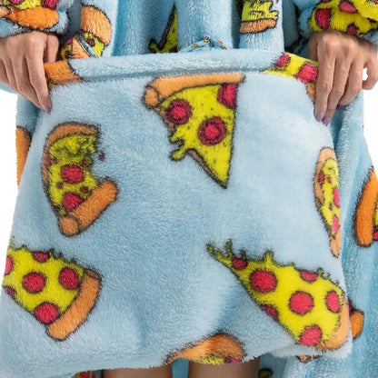 Printed Design Wearable Blanket Hoodie - Unisex