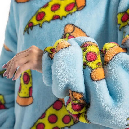 Printed Design Wearable Blanket Hoodie - Unisex