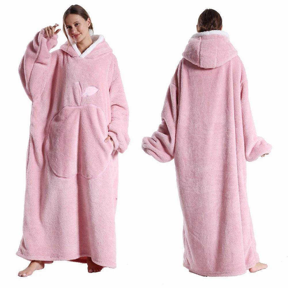 Apple Design Wearable Blanket Hoodies - Unisex