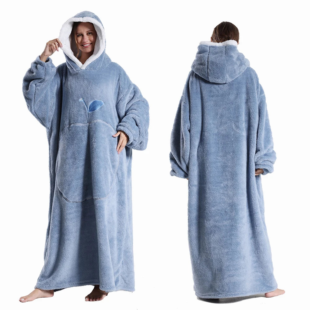 Apple Design Wearable Blanket Hoodies - Unisex