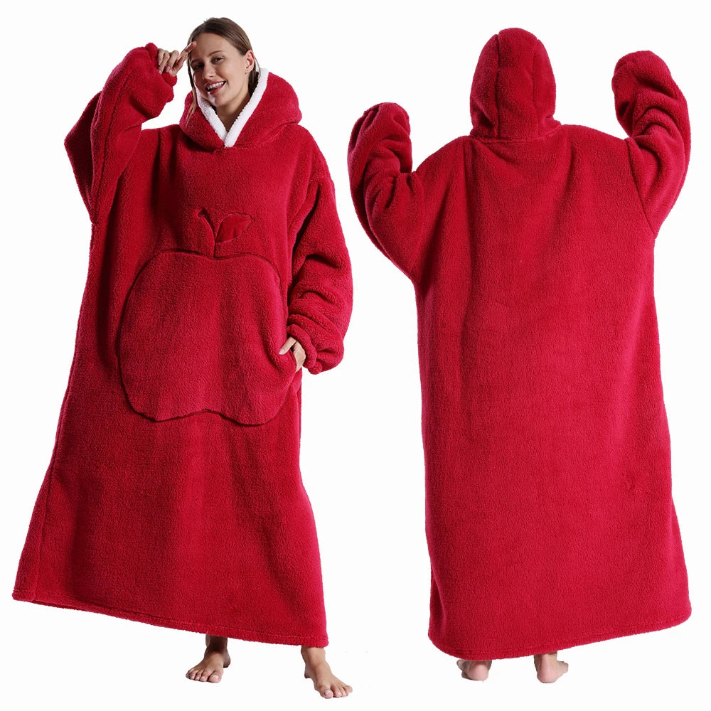 Apple Design Wearable Blanket Hoodies - Unisex