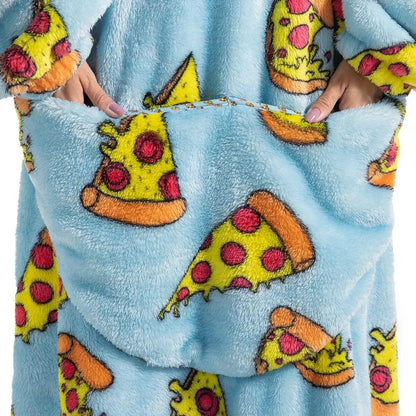 Printed Design Wearable Blanket Hoodie - Unisex