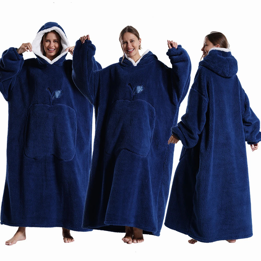 Apple Design Wearable Blanket Hoodies - Unisex