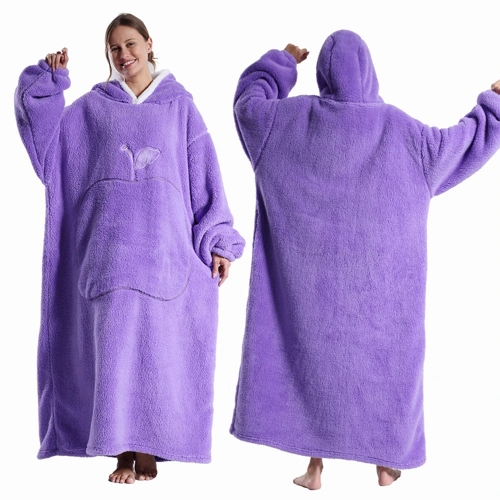 Apple Design Wearable Blanket Hoodies - Unisex