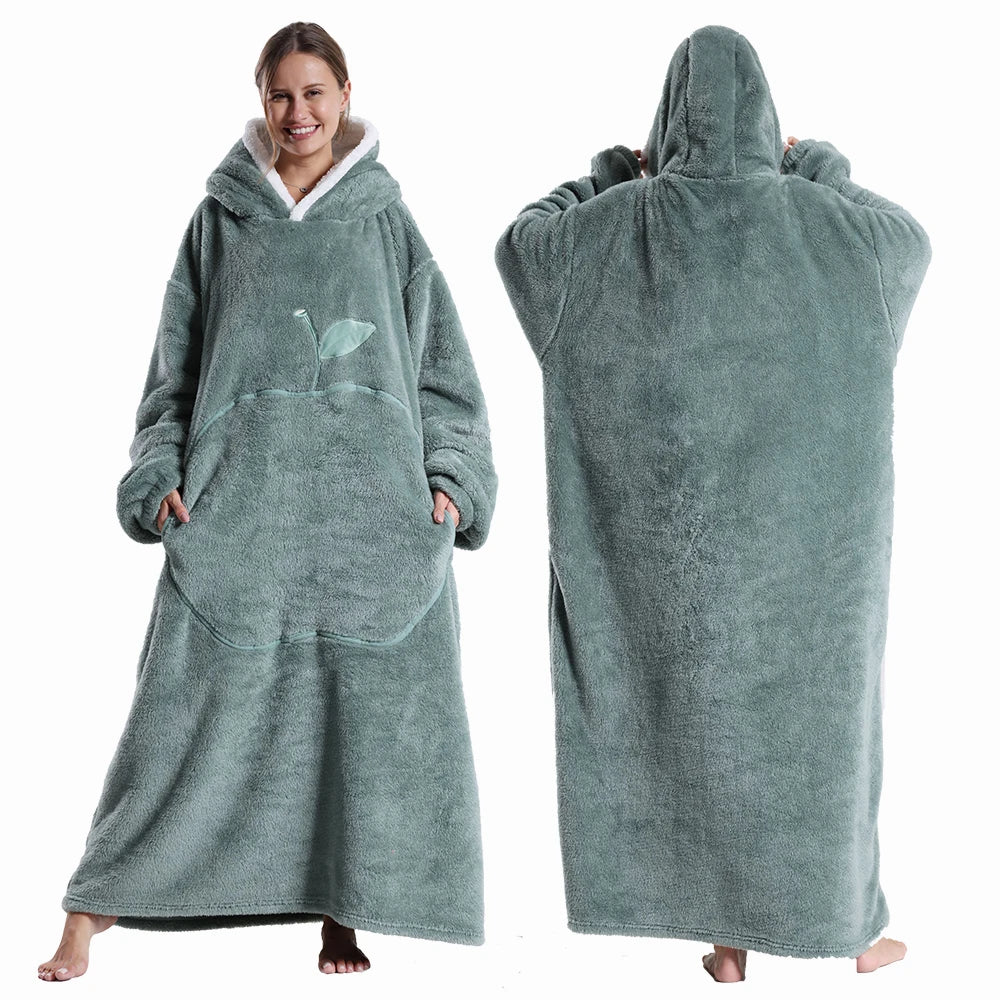 Apple Design Wearable Blanket Hoodies - Unisex