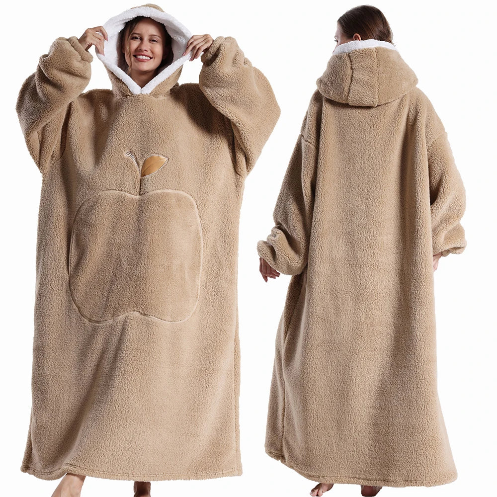 Apple Design Wearable Blanket Hoodies - Unisex