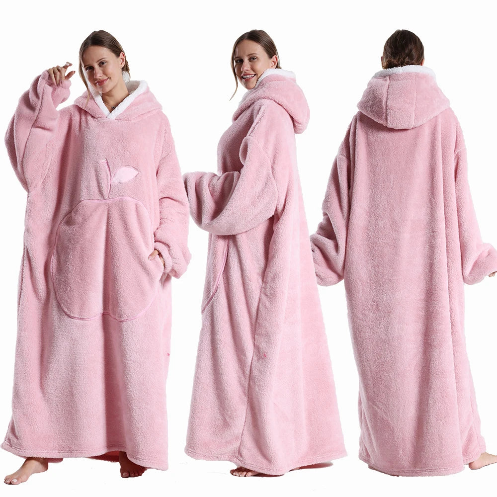 Apple Design Wearable Blanket Hoodies - Unisex