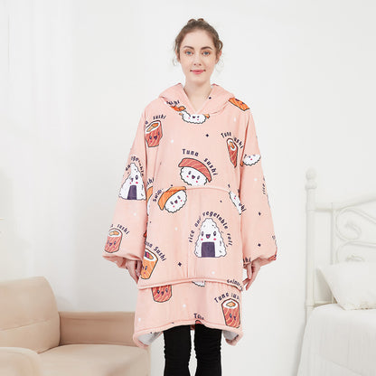 Women's Hooded Lazy Blanket Wearable Hoddie