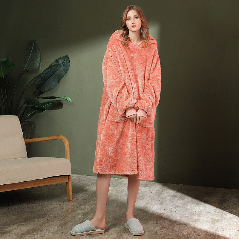 Plain Color Oversized Wearable Blanket Unisex