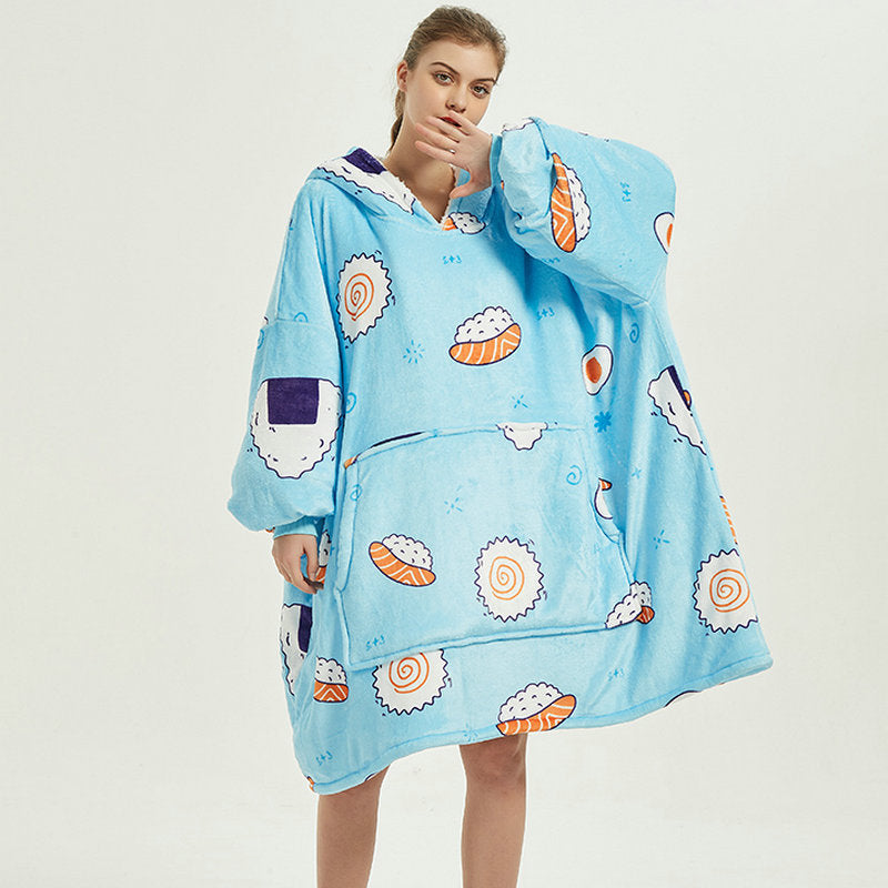 Ovesized Wearable Cozy Blanket Hoodie Winter
