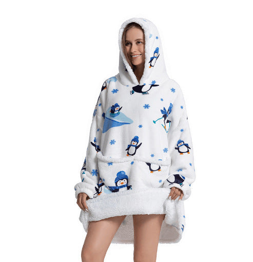 Hooded Pajamas TV Blankets Outdoor Warm Clothing